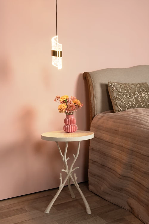 Lucide KLIGANDE - Hanglamp - Ø 13 cm - LED - 1x9W 2700K - Mat Goud / Messing - sfeer 1